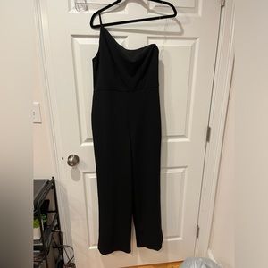 Black One Shoulder Pant Suit